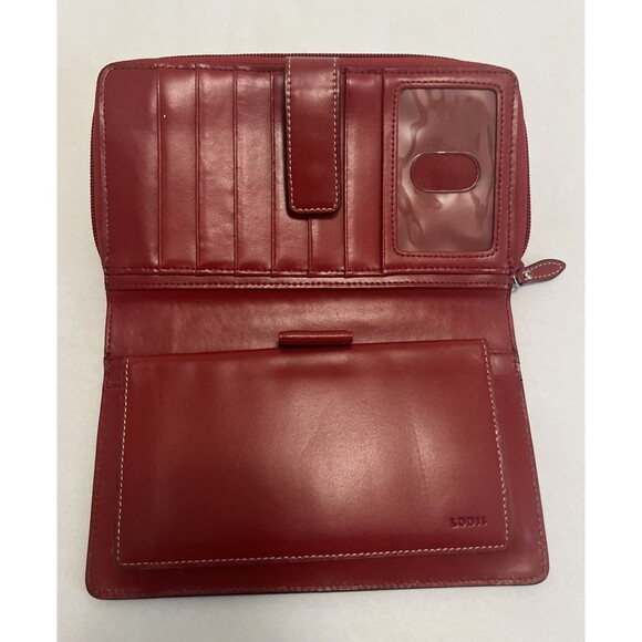 Lodis Handbags - LODIS Women's Premier Leather Audrey Trifold Clutch Wallet Red